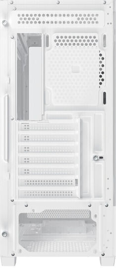 Xigmatek Alphard Arctic Геймърско бюро Midi Tower Компютърна кутия със страничен прозорец и ARGB осветление Бял