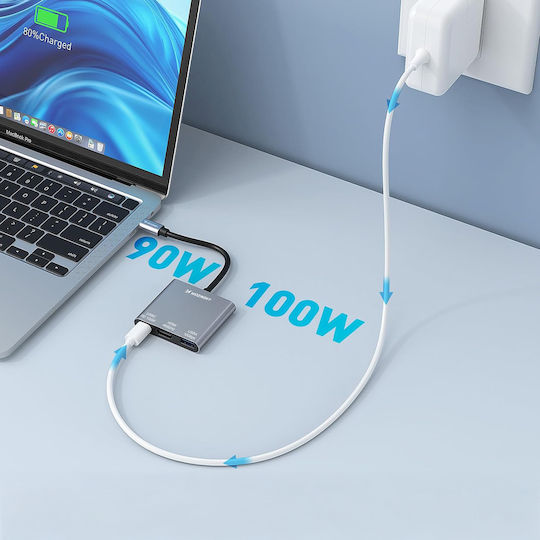 Wozinsky WHCH-01 USB-C Docking Station mit HDMI 4K PD Gray