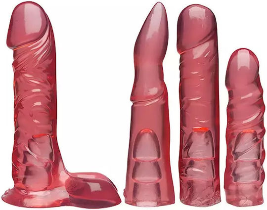 Doc Johnson Crystal Jellies Dildo Cu Ventuză Roșu
