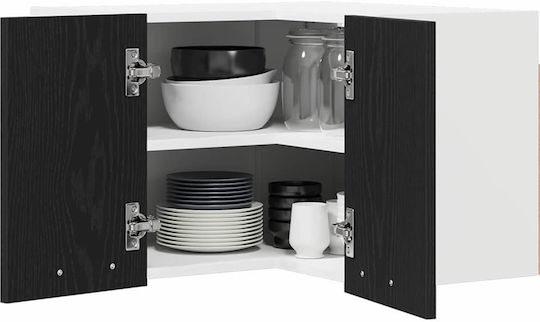 Ντουλάπι Κρεμαστό Μαύρος Δρυς Και Λευκό 57x57x40εκ.