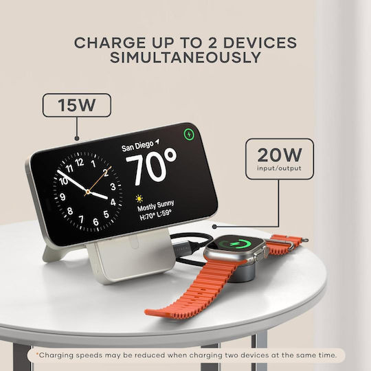 Satechi OntheGo MagSafe Qi2 Power Bank 5000mAh 15W mit USB-C Ausgangsanschlüsse Beiges