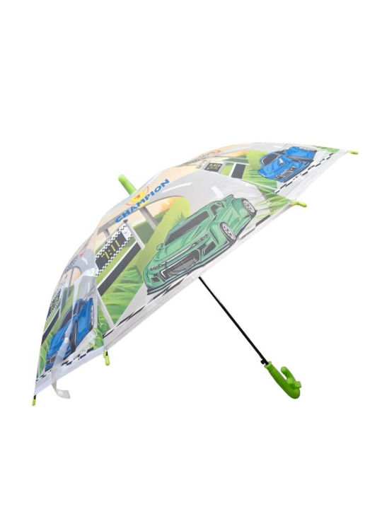 Kinderregenschirm Gebogener Handgriff Grüne 66cm