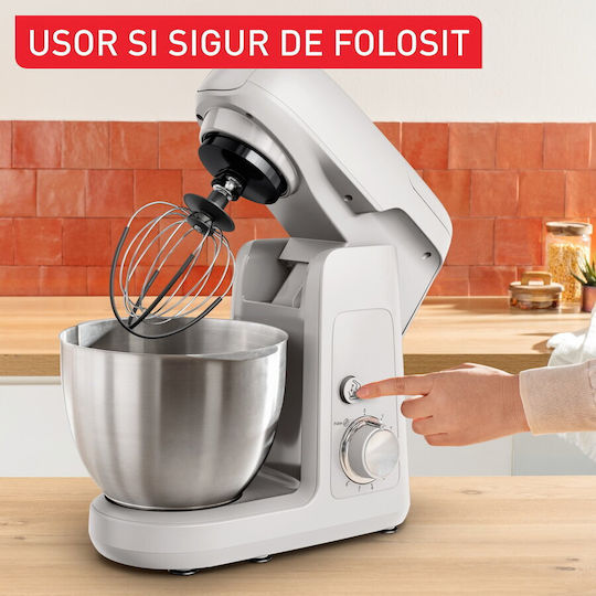 Tefal Bake Partner Stand Mixer 1100W with Stainless Mixing Bowl 4.6lt