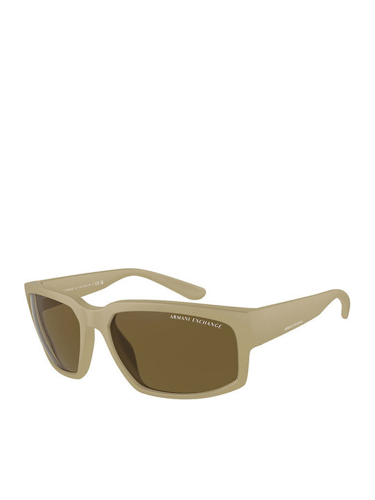 Armani Exchange Unisex Γυαλιά Ηλίου με Μπεζ Κοκκάλινο Σκελετό και Γκρι Φακό AX4142SU 834873