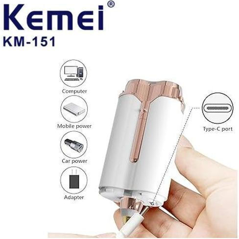Kemei Km-151 Rotating Electric Shaver Face / Body Rechargeable / Corded