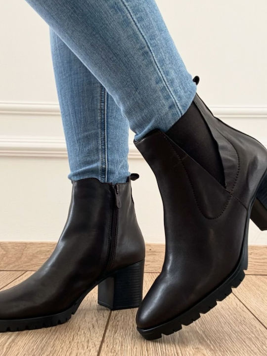 Leder Stiefeletten Damen Braun