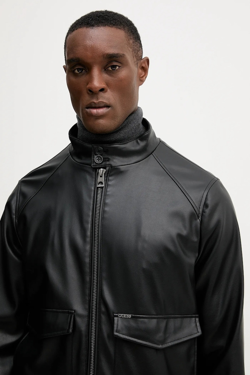 Guess Faux Leather Jacket Jet Black M5YL10WHEH0-jblk | Skroutz.mt
