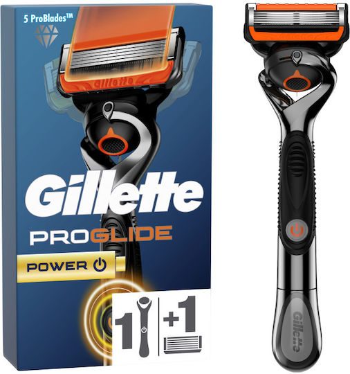Gillette Fusion Proglide Power mit & Gleitstreifen für empfindliche Haut & 1 Batterie