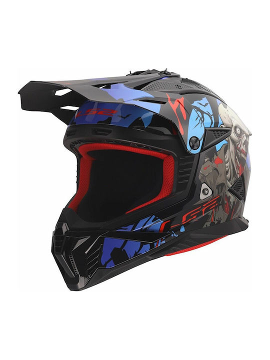 LS2 MX708 Fast II Motocross ECE 22.06 Zombie II Black/Red/Blue LS2 MX708 Fast II Motocross ECE 22.06 Zombie II Black/Red/Blue