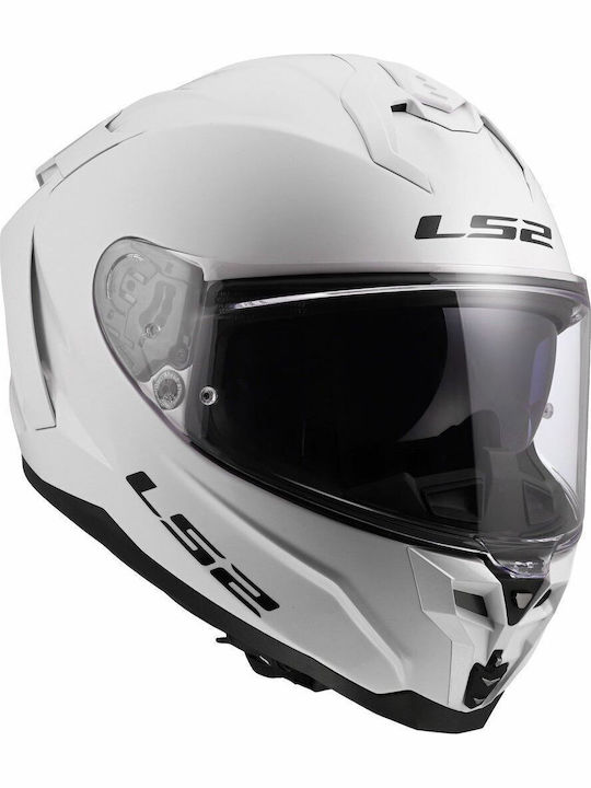 LS2 Challenger II FF817 Solid White Cască Moto Față întreagă ECE 22.06 cu Sunvisor