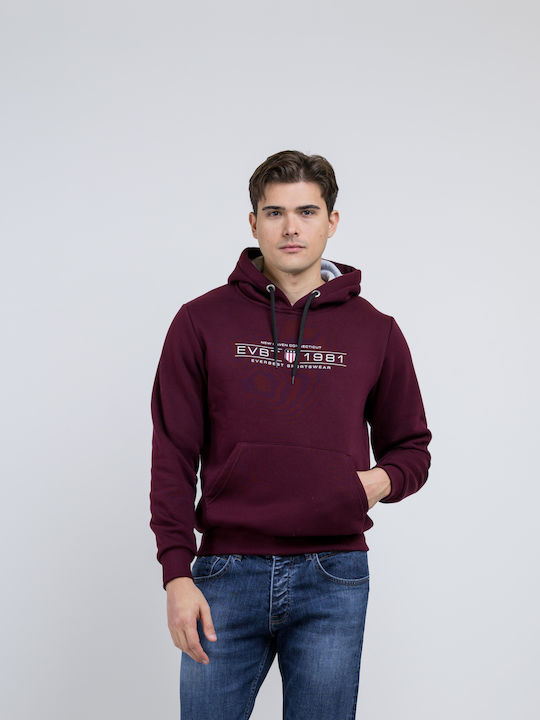 Sweatshirt with Hood Burgundy
