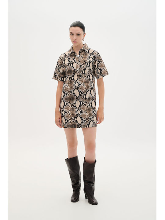 Summer Mini Shirt Dress Denim