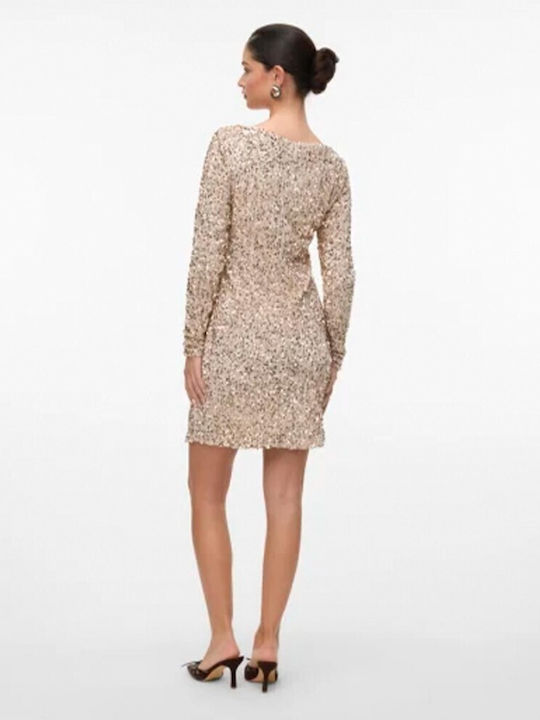 Vero Moda με Παγιέτες Φόρεμα All day Γκρι