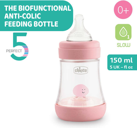 Chicco Πλαστικό Μπιμπερό Perfect Κατά των Κολικών με Θηλή Σιλικόνης 150ml για 0+ μηνών