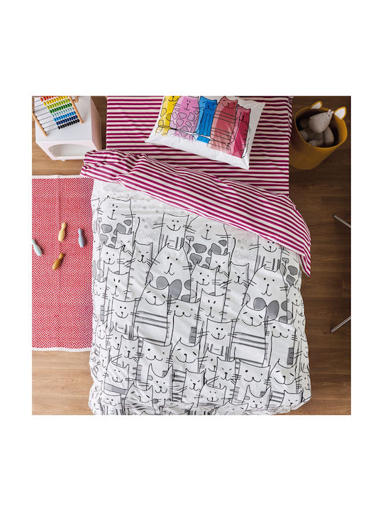 Kentia Zuzu Set Kids Duvet Cover Semi-double with Pillowcase Cotton White 190x270cm