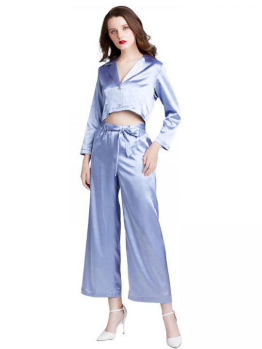 Intimonna Winter Damen Pyjama-Set Sky Blue