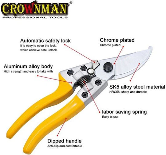 Crownman Pruning Shears Length 20cm