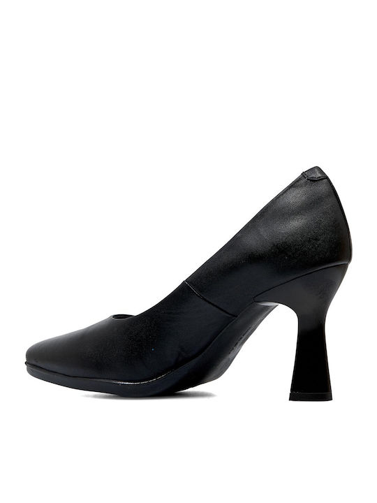 Leather Black Heels