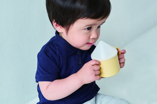 Bento Βox Baby Cup with Handles and Straw Takenaka made of Plastic Blue for 24m+m+