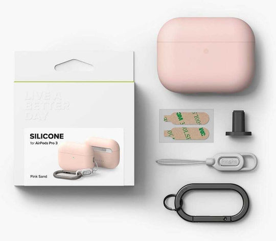 Ringke Silicone Калъф с кука Pink Sand за Apple AirPods Pro 3