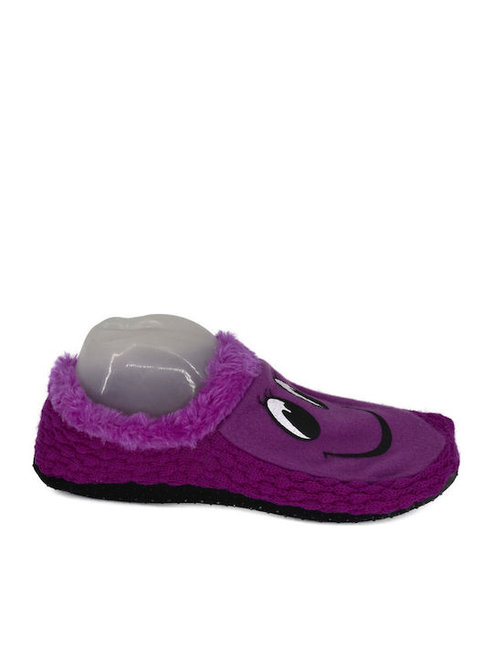 Woolen Winter Women's Slippers Lilac