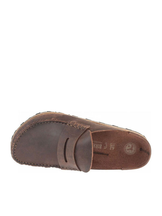 Anatomical Leather Women's Slippers Brown