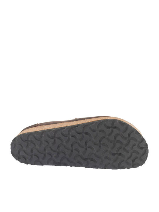 Anatomical Leather Women's Slippers Brown