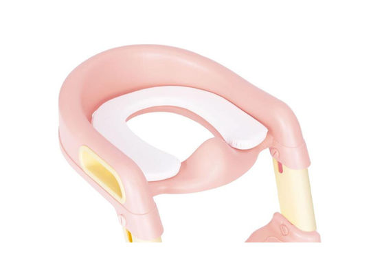 Ecotoys Pink Toddler Toilet Seat with Footrest Handles and Removable Cushion