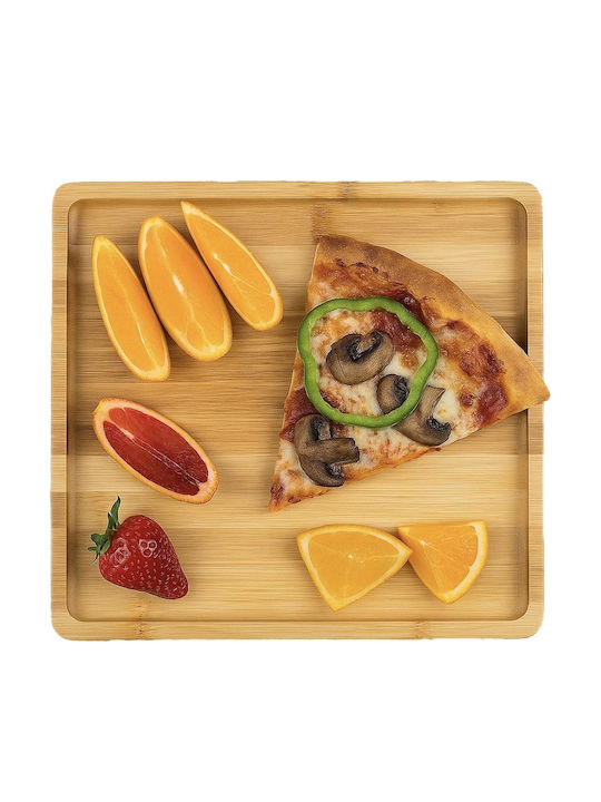 Bambus Holz Servierplatte Für Speisen Vorspeisen Süßigkeiten Pizza 32 cm Braune