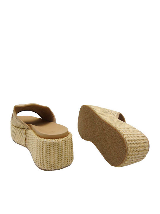 Women's Platform Wedge Sandals Beige