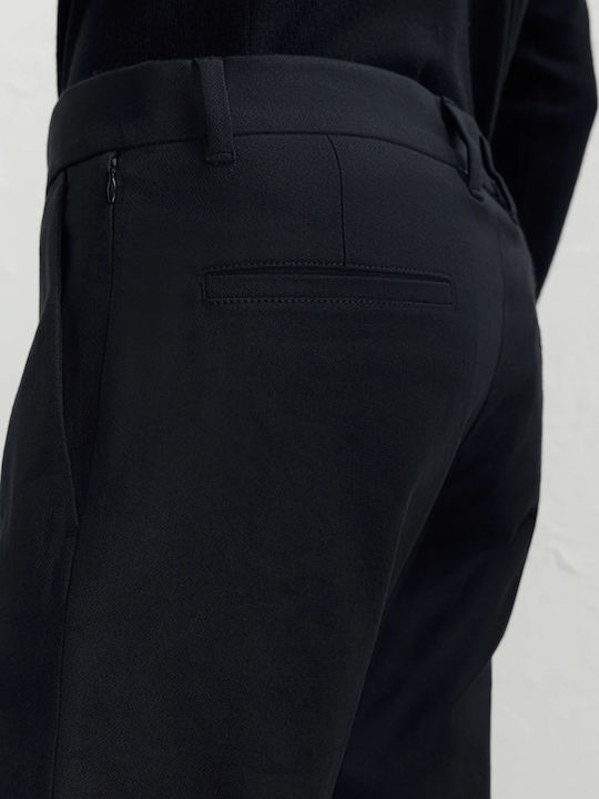 Trousers Chino Elastic in Slim Fit Black