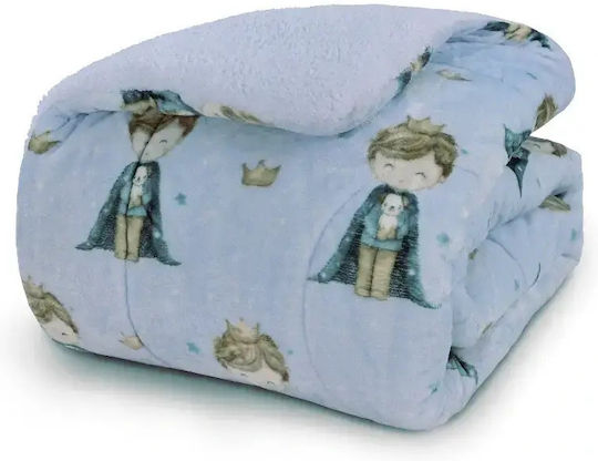 Borea Kids Sherpa Comforter Single Little King Light Blue 160x220cm