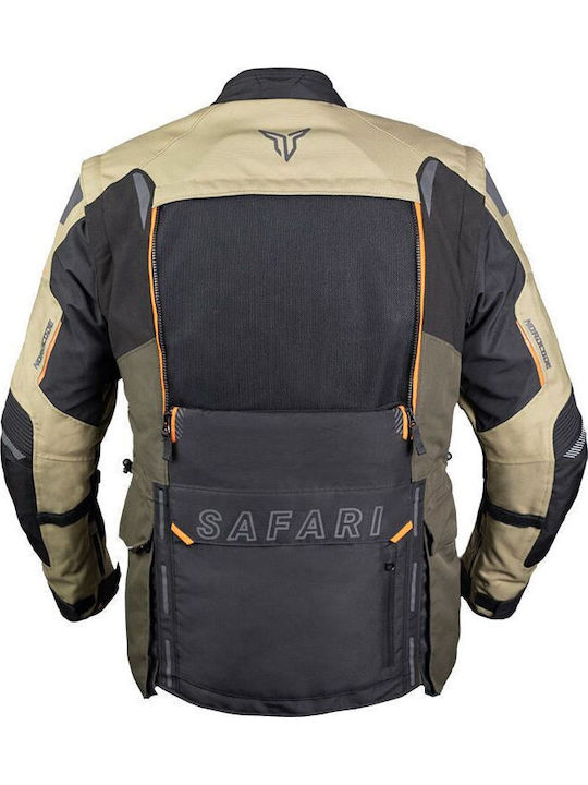 Nordcode Safari Men's Motorcycle Jacket 4 Seasons Waterproof Sand-Black-Khaki
