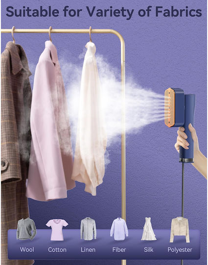 Kleiderdampfer Hand 1300W mit Behälter 100ml Blau
