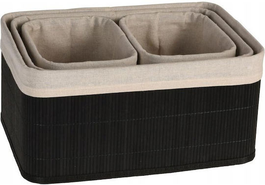 H&S Collection Storage Basket Bamboo Black 1pcs