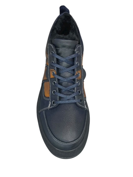 Leather Blue Men's Boots