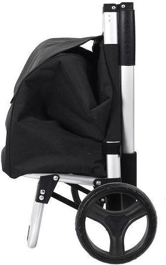 Stoff Einkaufswagen Klappbar Schwarz 92x34.5x28cm