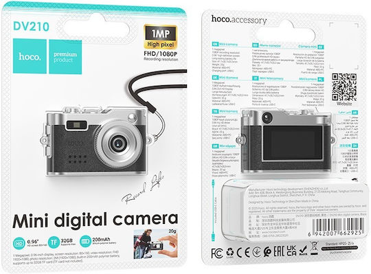 Hoco DV210 Compact Φωτογραφική Μηχανή Full HD (1080p) Μαύρη