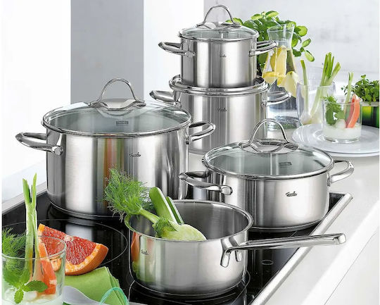 Fissler Paris Line Комплект Саксии от Неръждаема Стомана Сребристи 5 Съда