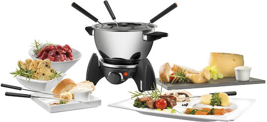 Unold Electric Metallic Fondue Pot for 6 Persons Silver 11.5x11.5x16.5cm