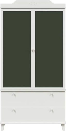 Двойна врата Нтoулάпа с 2 Чекмеджета Бяла 90x45x180см