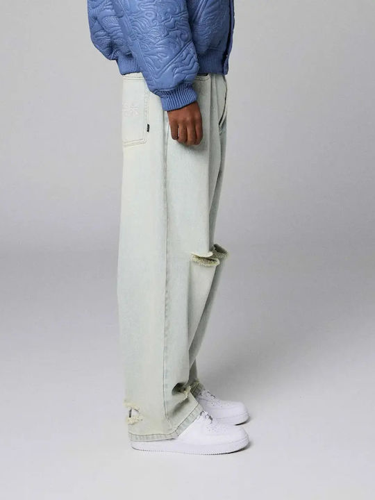 Men's Jeans Pants Washed Light Blue
