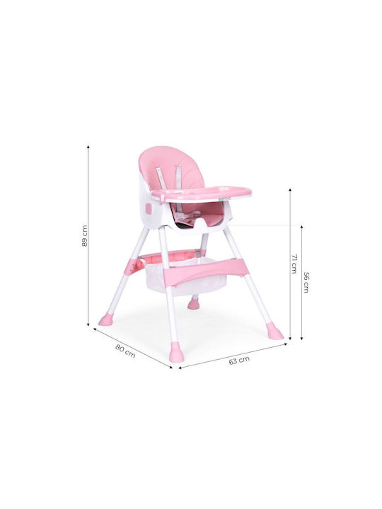 Ecotoys Klappbarer Baby Hochstuhl Pink