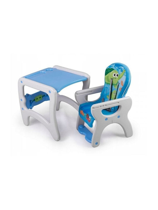 Ricokids Teri Scaun Înalt De Masă Bebe 5 În 1 Cu Înălțime Reglabilă Albastru