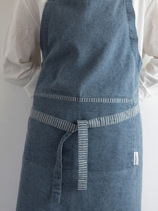 Laura Ashley Clematis Apron Blue 85x78cm