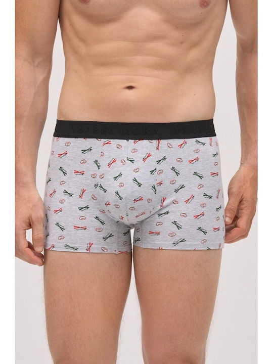Ανδρικά Μποξεράκια Γκρι με Σχέδια 2Pack