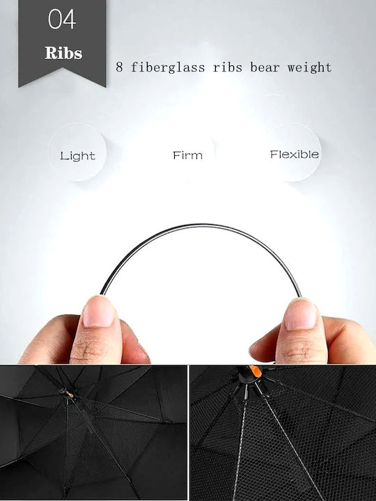 Windproof Umbrella Compact Black