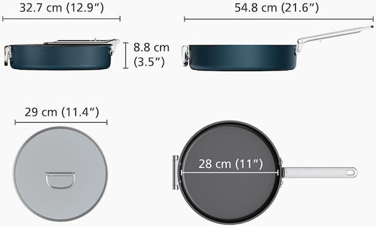 Joseph Joseph Space Pfanne aus Aluminium mit Deckel mit Antihaftbeschichtung 28cm