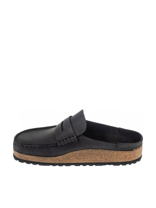 Birkenstock Γυναικεία Δερμάτινα Ανατομικά Σαμπό Μαύρα Birkenstock Γυναικεία Δερμάτινα Ανατομικά Σαμπό Μαύρα