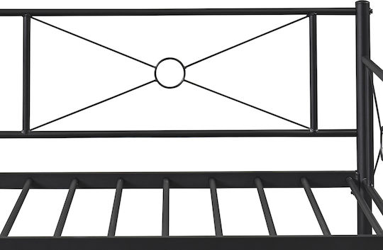 Καναπές Κρεβάτι Μονό για Στρώμα 90x190cm Μαύρο Καναπές Κρεβάτι Μονό για Στρώμα 90x190cm Μαύρο